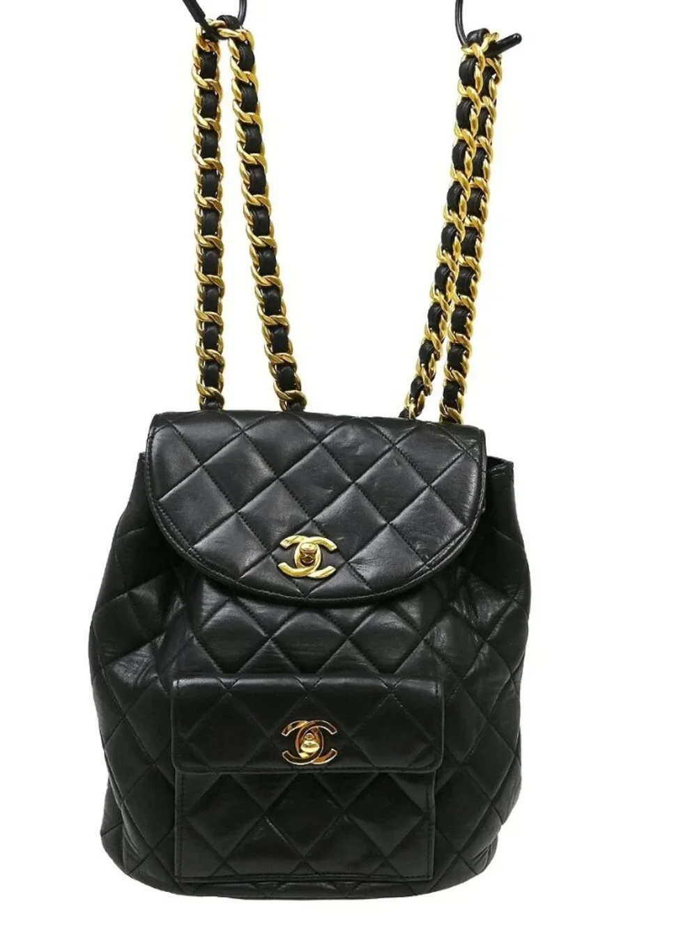 CHANEL | Bags | Chanel Black Lambskin Large Duma Backpack  display picture 2